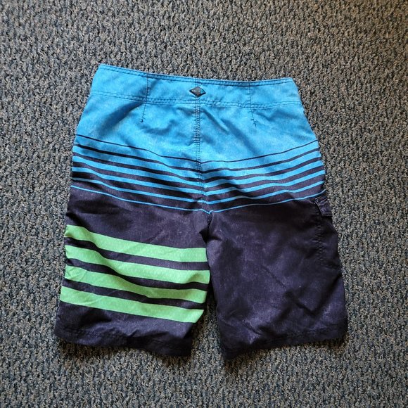 O'Neill Hybrid Lanai Blue Green Striped Board Shorts Size 30 - Picture 7 of 11